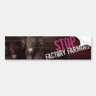 Stop Factory Farming - Pink Bumper Sticker