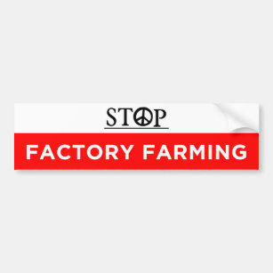 stop factory farming vegan  bumper sticker