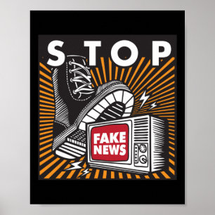 Stop Fake News - Close The Tv Sticker Poster