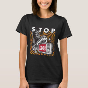 Stop Fake News - Close The Tv Sticker T-Shirt
