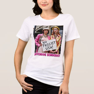Stop Fascism Defend Democracy Tri-Blend Shirt