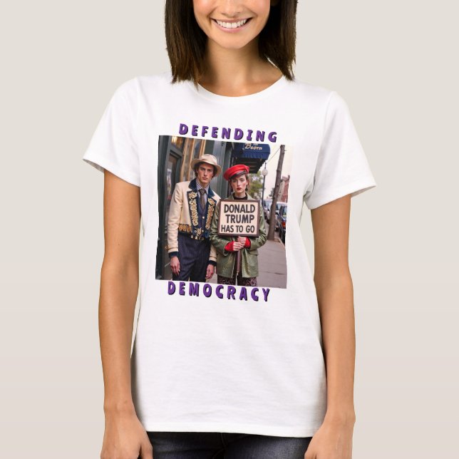  Stop Fascism Defending Democracy  T-Shirt (Front)