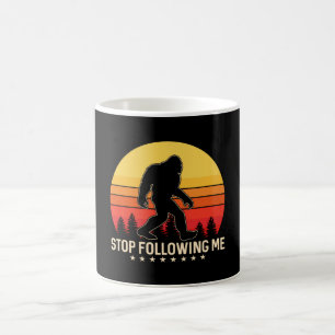 Stop Following Me   Bigfoot Retro Design Coffee Mug