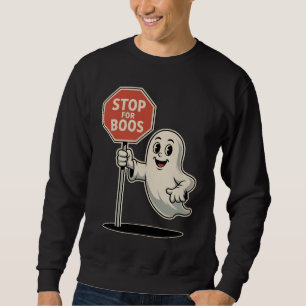 Stop For Boos Halloween Ghost Safety Patrol Sweatshirt