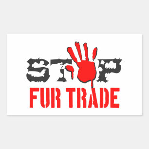Stop Fur Trade Rectangular Sticker