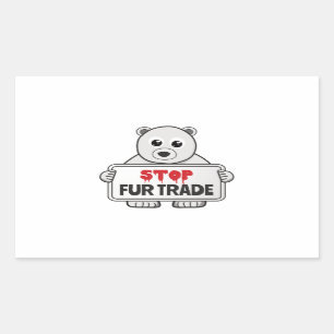 Stop Fur Trade Sad Polar Bear Rectangular Sticker