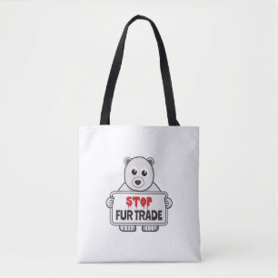 Stop Fur Trade Sad Polar Bear Tote Bag
