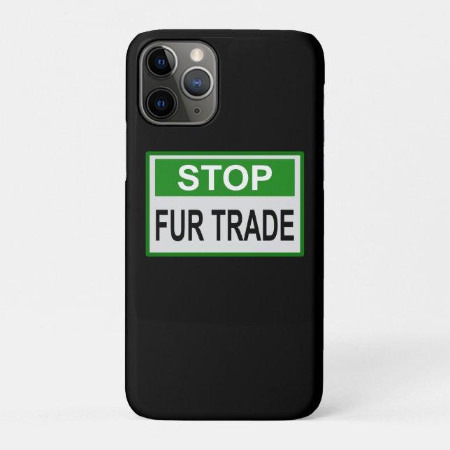 Stop Fur Trade Sign green Case-Mate iPhone Case (Back)