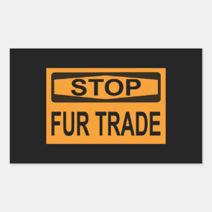 Stop Fur Trade Sign orange Rectangular Sticker