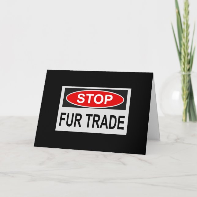 Stop Fur Trade Sign red Card (Front)
