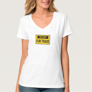 Stop Fur Trade Sign yellow T-Shirt