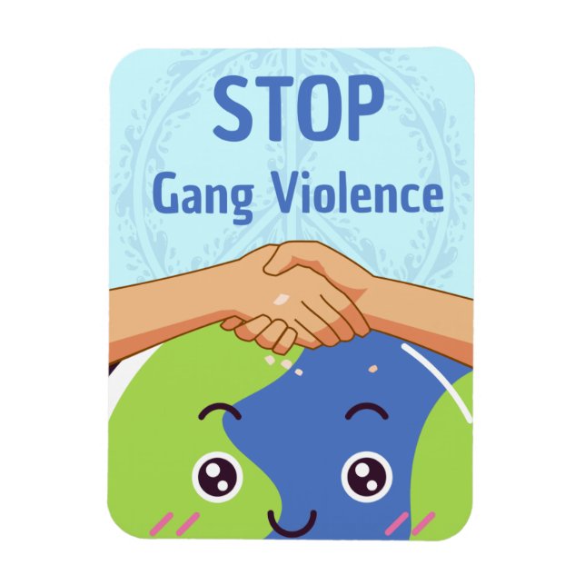 Stop Gang Violence Handshake for Peace Magnet (Vertical)