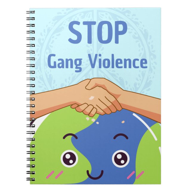 Stop Gang Violence Handshake for Peace Notebook (Front)