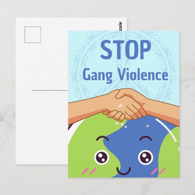 Stop Gang Violence Handshake for Peace Postcard (Front/Back)