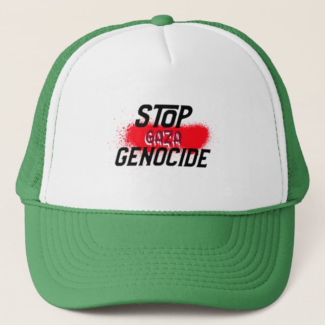 Stop Gaza Genocide Trucker Hat (Front)