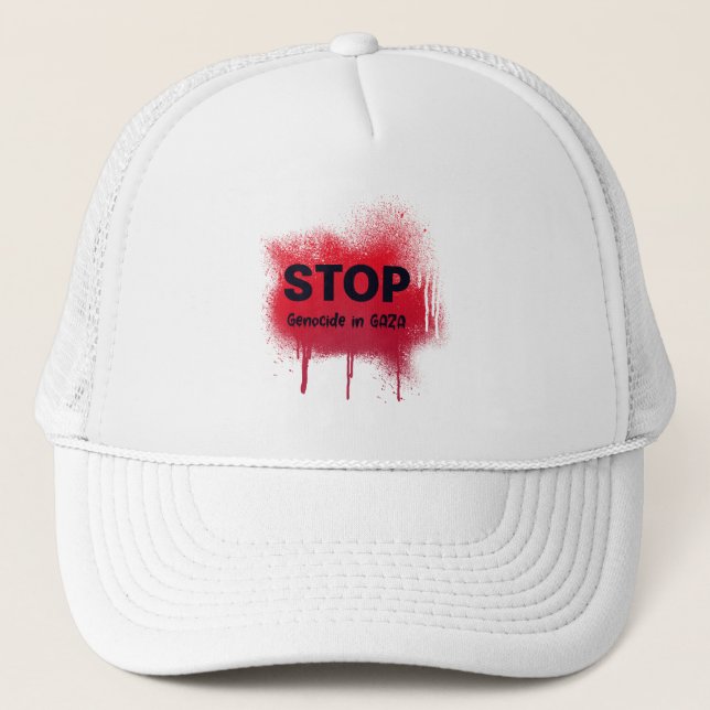 Stop Genocide In Gaza Gaza Genocide Trucker Hat (Front)