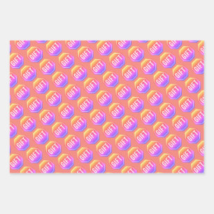 STOP:GIFT y2k Funny Unique Novelty Simple Classic Wrapping Paper Sheet