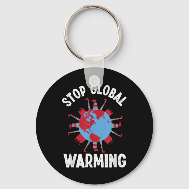 Stop Global Warming Environmental Protection Acces Key Ring (Front)