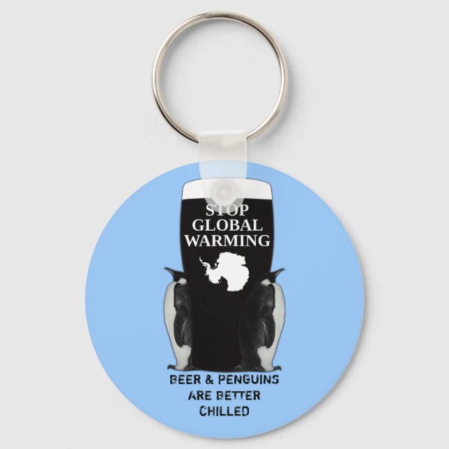 Stop global warming key ring (Front)