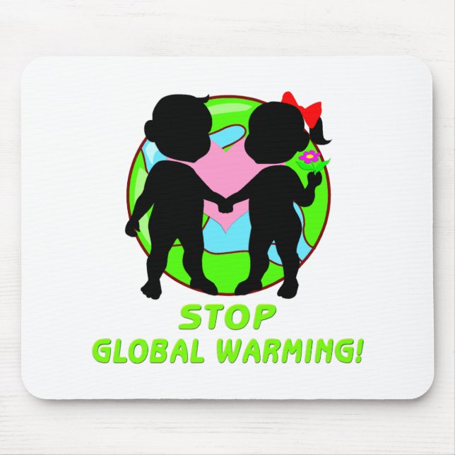 Stop Global Warming Mouse Mat (Front)