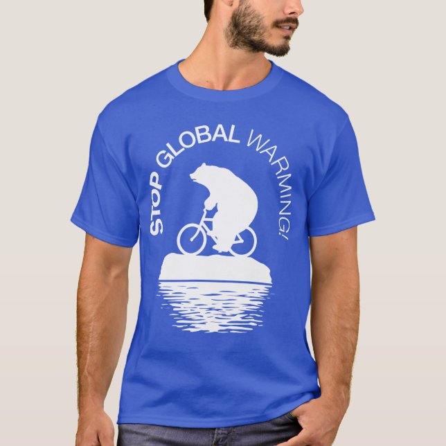 Stop Global Warming: Polar Bear Bicycle T-shirt (Front)