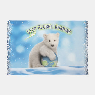 Stop Global Warming Polar Bear Doormat