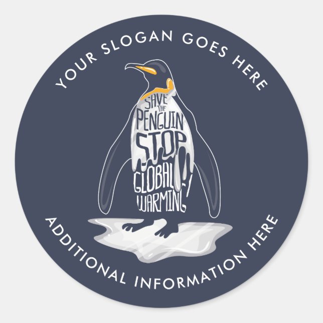 Stop Global Warming Save the Sea Animals Earth Day Classic Round Sticker (Front)