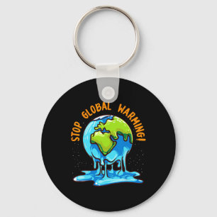 Stop Glol Warming Climate Change Earth Day Environ Key Ring