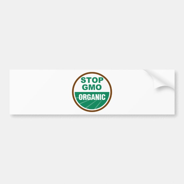 Stop GMO Organic Bumper Sticker (Front)