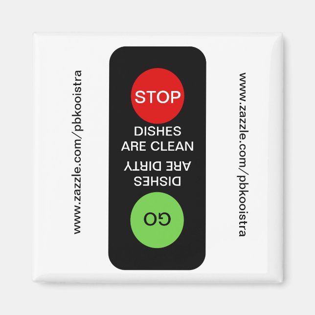 Stop Go Clean Dirty Dishwasher Magnet (Front)