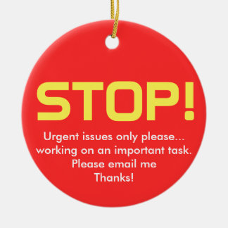 Stop/Go Office sign Ceramic Tree Decoration