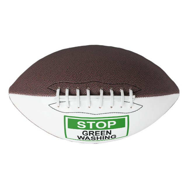 Stop Greenwashing Sign American Football (Front)