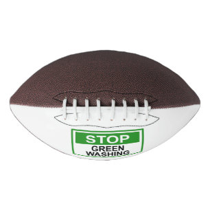 Stop Greenwashing Sign Button American Football