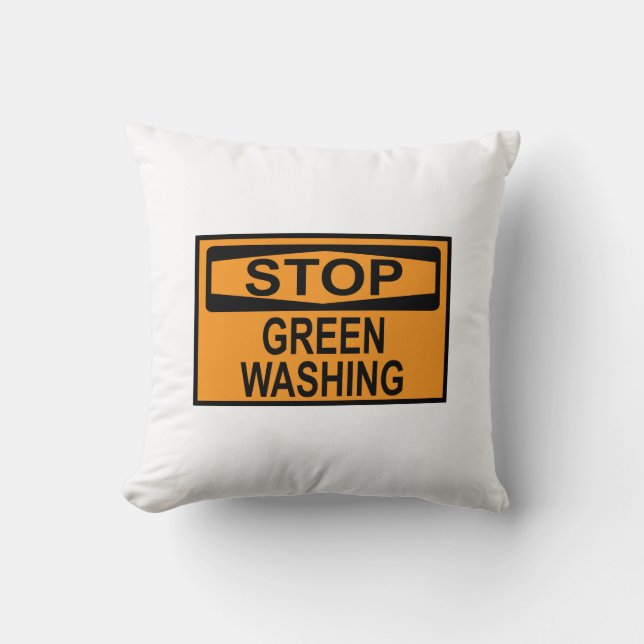 Stop Greenwashing Sign Cushion (Front)