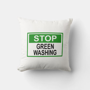 Stop Greenwashing Sign Cushion