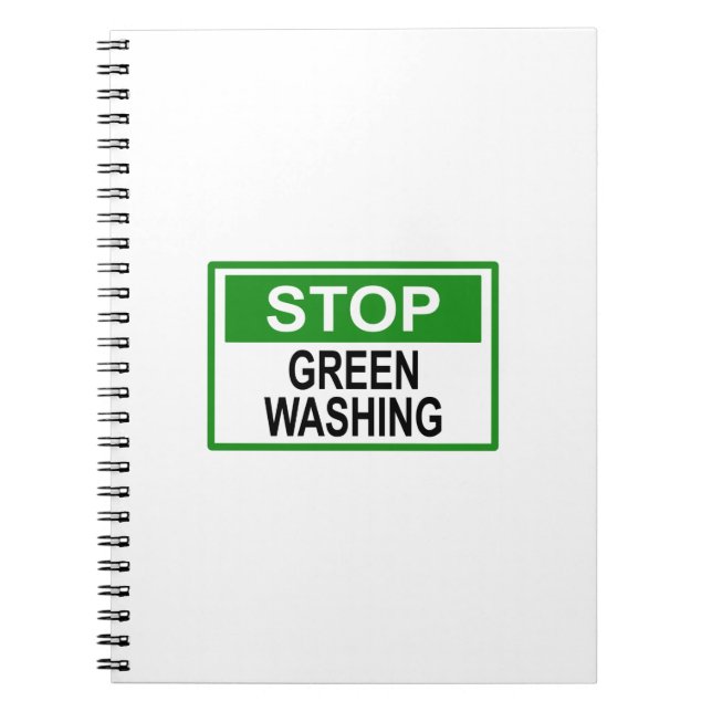 Stop Greenwashing Sign Notebook (Front)