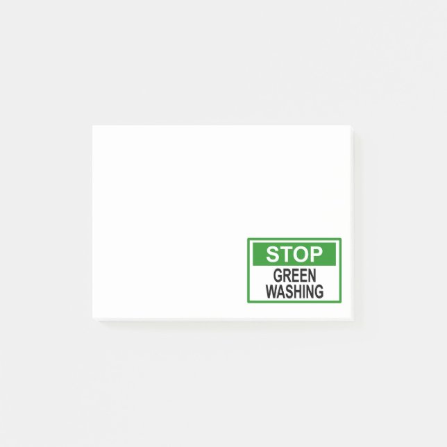 Stop Greenwashing Sign Post-it Notes (Front)