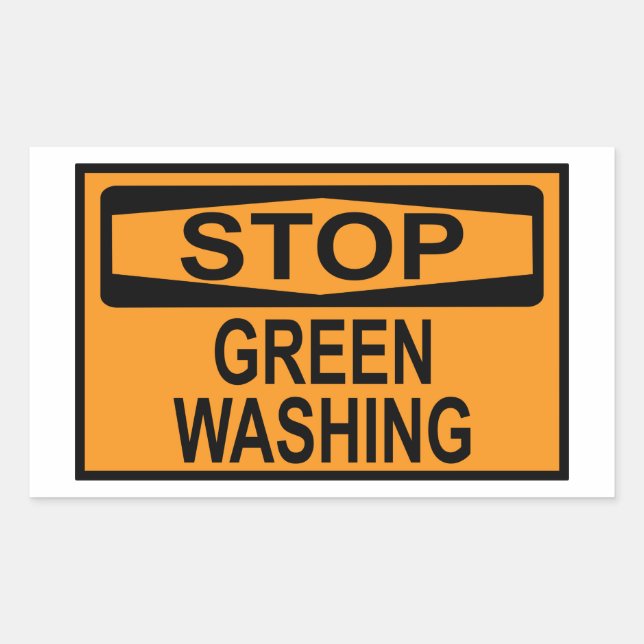 Stop Greenwashing Sign Rectangular Sticker (Front)