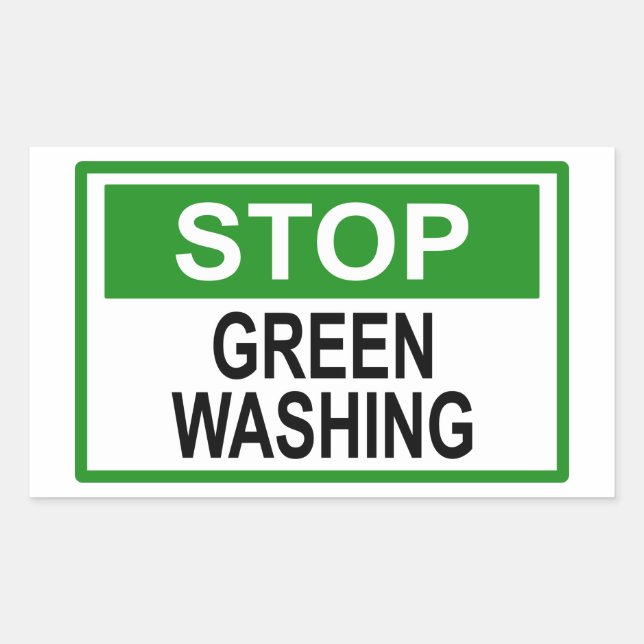 Stop Greenwashing Sign Rectangular Sticker (Front)