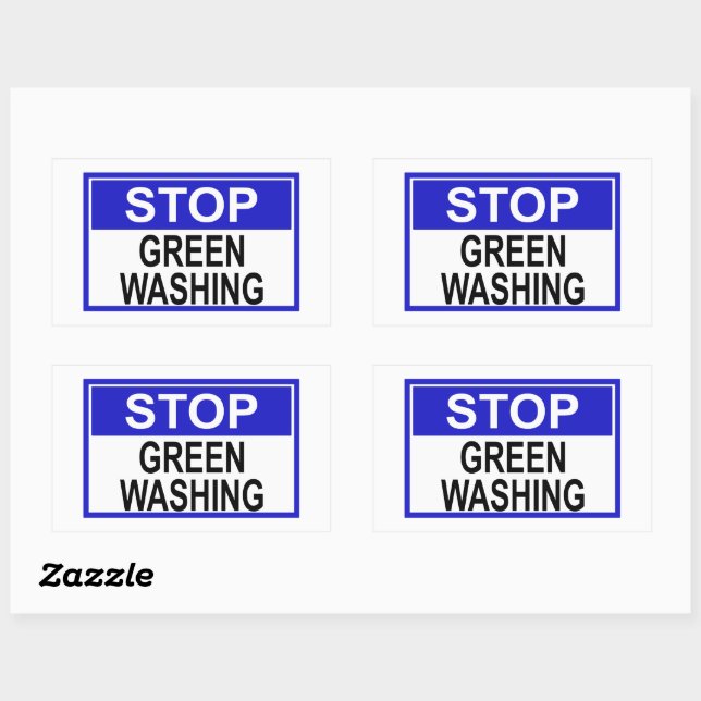 Stop Greenwashing Sign Rectangular Sticker (Sheet)