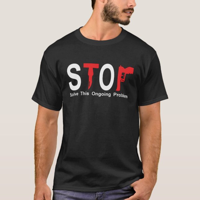 STOP: Gun and Knife Crime T-Shirt (Front)