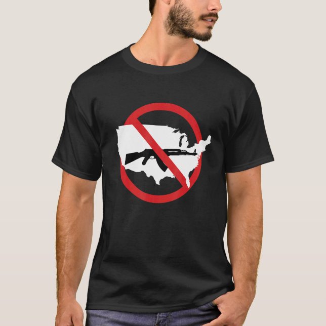 Stop Gun Violence Ban Assault Weapons Sign America T-Shirt (Front)
