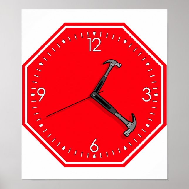 Stop Hammer Time Sign Clock (Front)