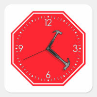 Stop Hammer Time Sign Clock