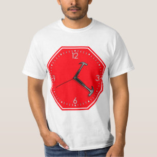 Stop Hammer Time Sign Clock T-Shirt