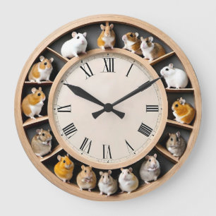 Stop! Hamster Time Large Clock