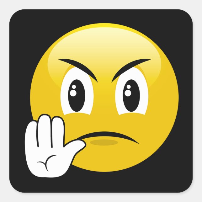 Stop Hands Emoji Square Sticker (Front)