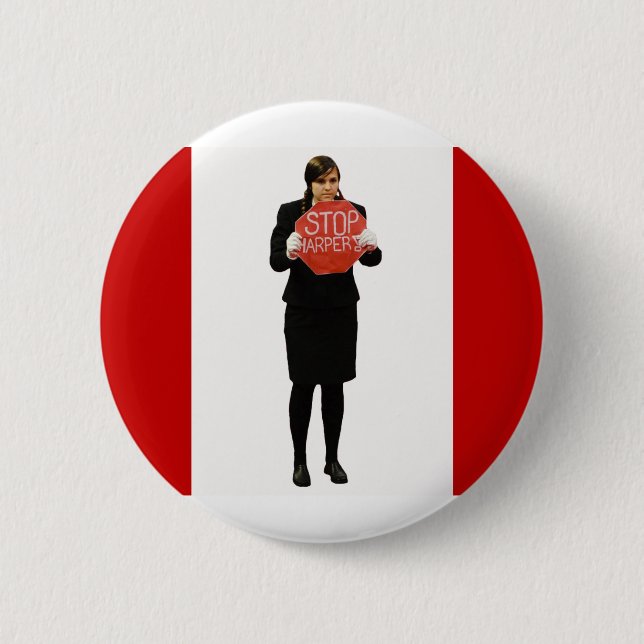 Stop Harper 6 Cm Round Badge (Front)