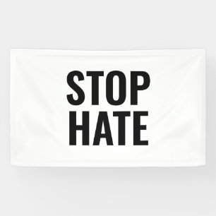 Stop Hate, black white Banner