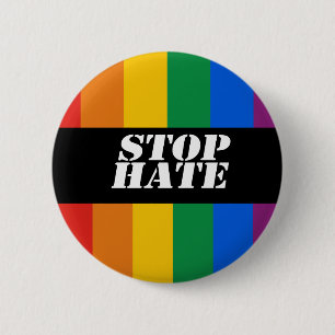 Stop Hate Bumper Sticker 6 Cm Round Badge